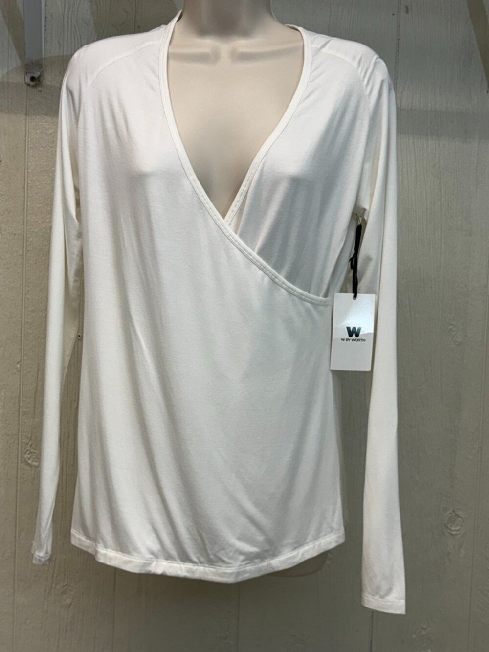 NEW! W by Worth Cross-over Cream Top Size Medium